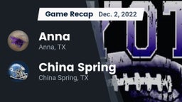 Recap: Anna  vs. China Spring  2022