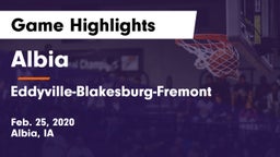 Albia  vs Eddyville-Blakesburg-Fremont Game Highlights - Feb. 25, 2020