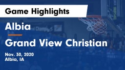 Albia  vs Grand View Christian Game Highlights - Nov. 30, 2020