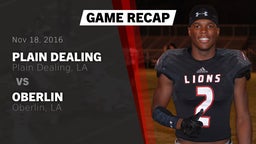 Recap: Plain Dealing  vs. Oberlin  2016