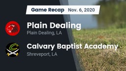 Recap: Plain Dealing  vs. Calvary Baptist Academy  2020