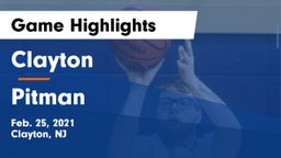 Clayton  vs Pitman  Game Highlights - Feb. 25, 2021