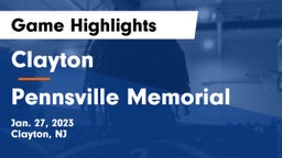Clayton  vs Pennsville Memorial  Game Highlights - Jan. 27, 2023