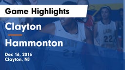 Clayton  vs Hammonton  Game Highlights - Dec 16, 2016