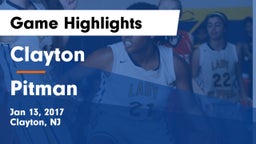 Clayton  vs Pitman  Game Highlights - Jan 13, 2017
