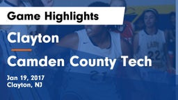 Clayton  vs Camden County Tech Game Highlights - Jan 19, 2017