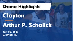 Clayton  vs Arthur P. Schalick Game Highlights - Jan 20, 2017