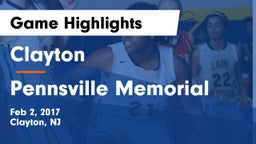 Clayton  vs Pennsville Memorial Game Highlights - Feb 2, 2017