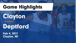Clayton  vs Deptford  Game Highlights - Feb 4, 2017