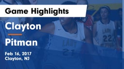Clayton  vs Pitman  Game Highlights - Feb 16, 2017