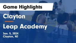 Clayton  vs Leap Academy Game Highlights - Jan. 5, 2024