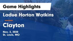 Ladue Horton Watkins  vs Clayton  Game Highlights - Nov. 3, 2020