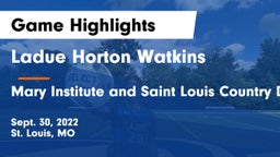 Ladue Horton Watkins  vs Mary Institute and Saint Louis Country Day School Game Highlights - Sept. 30, 2022