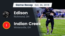 Recap: Edison  vs. Indian Creek  2018