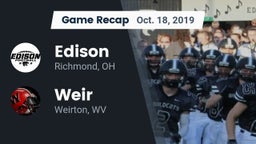 Recap: Edison  vs. Weir  2019