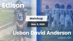 Matchup: Edison  vs. Lisbon David Anderson  2020