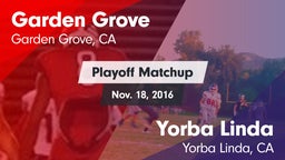 Matchup: Garden Grove High vs. Yorba Linda  2016