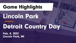 Lincoln Park  vs Detroit Country Day  Game Highlights - Feb. 8, 2022