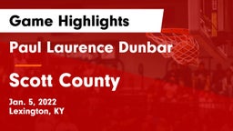 Paul Laurence Dunbar  vs Scott County  Game Highlights - Jan. 5, 2022
