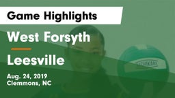 West Forsyth  vs Leesville Game Highlights - Aug. 24, 2019