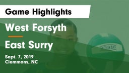 West Forsyth  vs East Surry  Game Highlights - Sept. 7, 2019