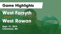 West Forsyth  vs West Rowan  Game Highlights - Sept. 21, 2019