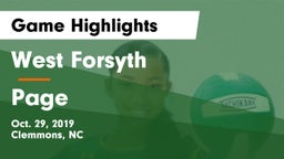 West Forsyth  vs Page  Game Highlights - Oct. 29, 2019