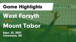 West Forsyth  vs Mount Tabor Game Highlights - Sept. 22, 2022