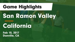 San Ramon Valley  vs California  Game Highlights - Feb 10, 2017
