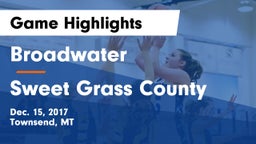 Broadwater  vs Sweet Grass County  Game Highlights - Dec. 15, 2017