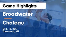 Broadwater  vs Choteau  Game Highlights - Dec. 16, 2017
