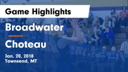 Broadwater  vs Choteau  Game Highlights - Jan. 20, 2018