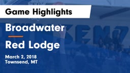 Broadwater  vs Red Lodge  Game Highlights - March 2, 2018