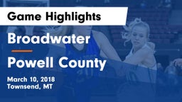 Broadwater  vs Powell County  Game Highlights - March 10, 2018