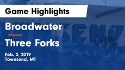 Broadwater  vs Three Forks  Game Highlights - Feb. 2, 2019