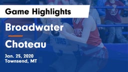 Broadwater  vs Choteau Game Highlights - Jan. 25, 2020
