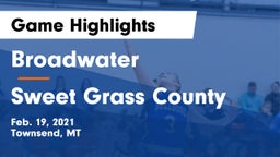 Broadwater  vs Sweet Grass County  Game Highlights - Feb. 19, 2021