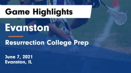 Evanston  vs Resurrection College Prep  Game Highlights - June 7, 2021