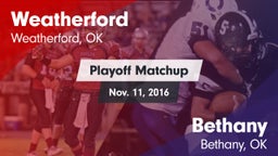 Matchup: Weatherford High vs. Bethany  2016