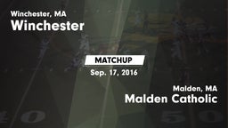 Matchup: Winchester High vs. Malden Catholic  2016