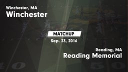 Matchup: Winchester High vs. Reading Memorial  2016