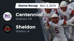 Recap: Centennial  vs. Sheldon  2018