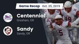 Recap: Centennial  vs. Sandy  2019