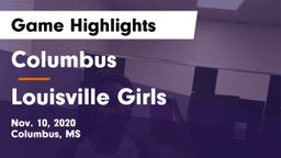 Columbus  vs Louisville  Girls Game Highlights - Nov. 10, 2020