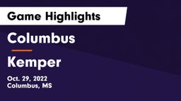 Columbus  vs Kemper Game Highlights - Oct. 29, 2022