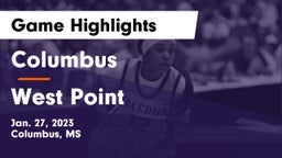 Columbus  vs West Point  Game Highlights - Jan. 27, 2023