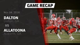 Recap: Dalton  vs. Allatoona  2016