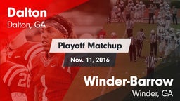 Matchup: Dalton  vs. Winder-Barrow  2016