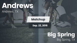 Matchup: Andrews  vs. Big Spring  2016