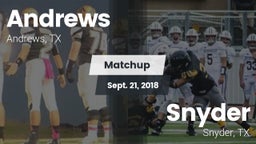 Matchup: Andrews  vs. Snyder  2018